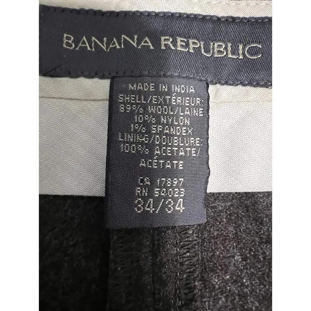 Men's Banana Republic Brown‎ Pinstripe Dress Pants 34/34